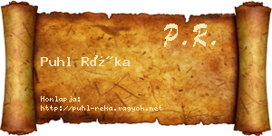 Puhl Réka névjegykártya